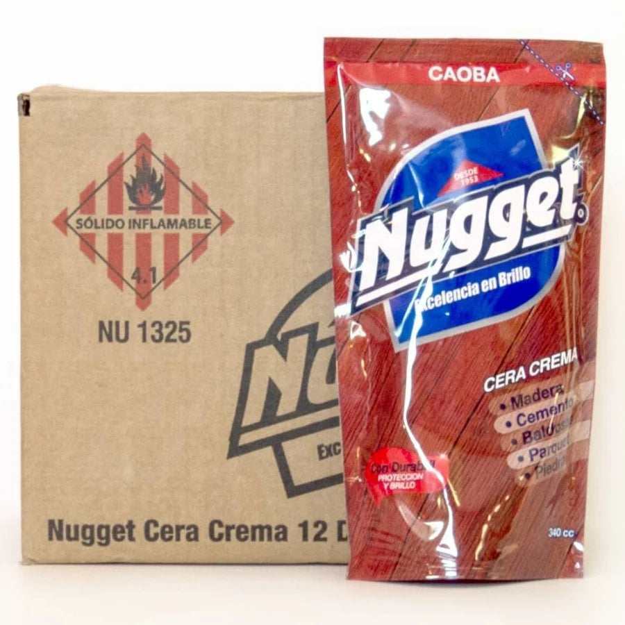 Cera Para Piso Nugget Crema Color Caoba 340 cc - Brillo y Protección