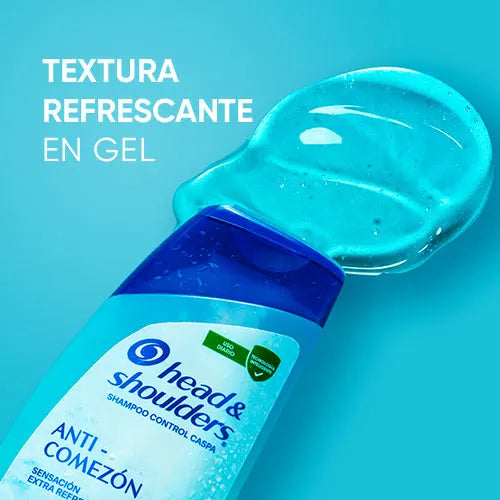 Shampoo Head & Shoulders Anti-Comezón de 375 ml con menta y Piroctona Olamina.