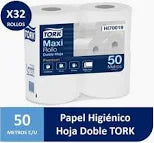 Papel Higiénico Tork Maxi 50 metros doble hoja pack de 4 rollos