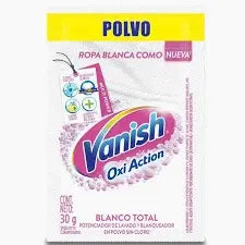 Vanish Quitamanchas Ropa Blanca 30 gr – elimina manchas difíciles y devuelve el blanco brillante