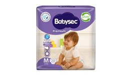 Pañal BabySec Premium Talla M 20 unidades – Confort Flex 12h, hipoalergénico, 5-9.5 kg