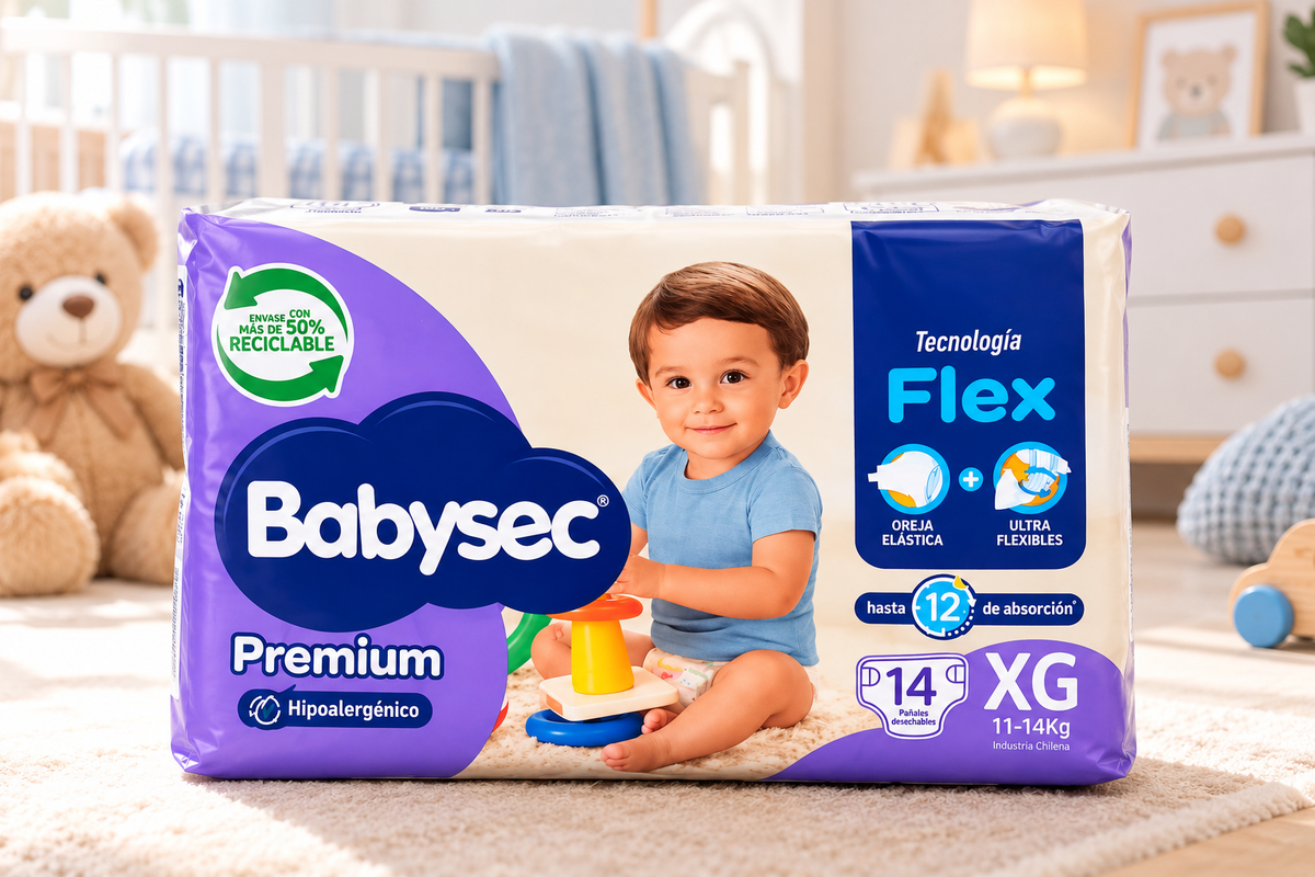 Babysec Premium XG 11 a 14 kg, paquete de 14 pañales de la manga de 112 unidades