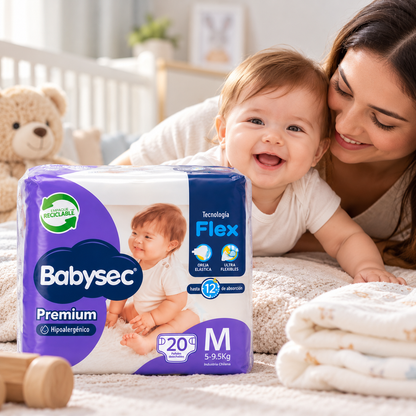 Babysec Premium M 5 a 9,5 kg, paquete de 20 pañales de la manga de 160 unidades