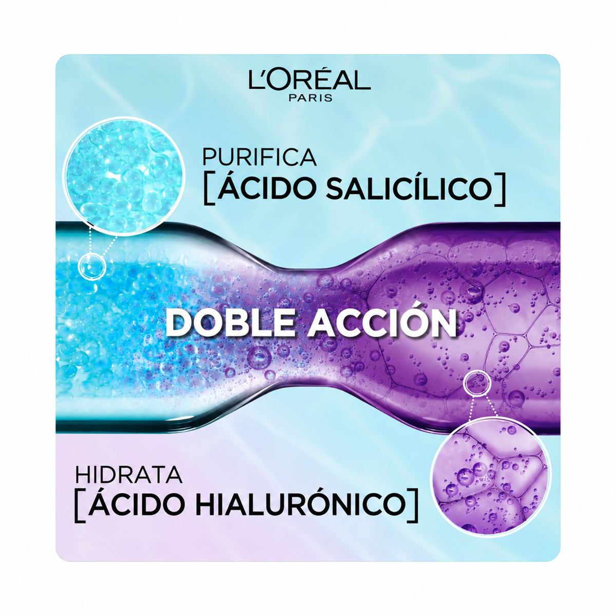 Mascarilla Elvive Hialurónico Pure 300 g hidratación ligera 72h para raíz grasa y puntas deshidratadas
