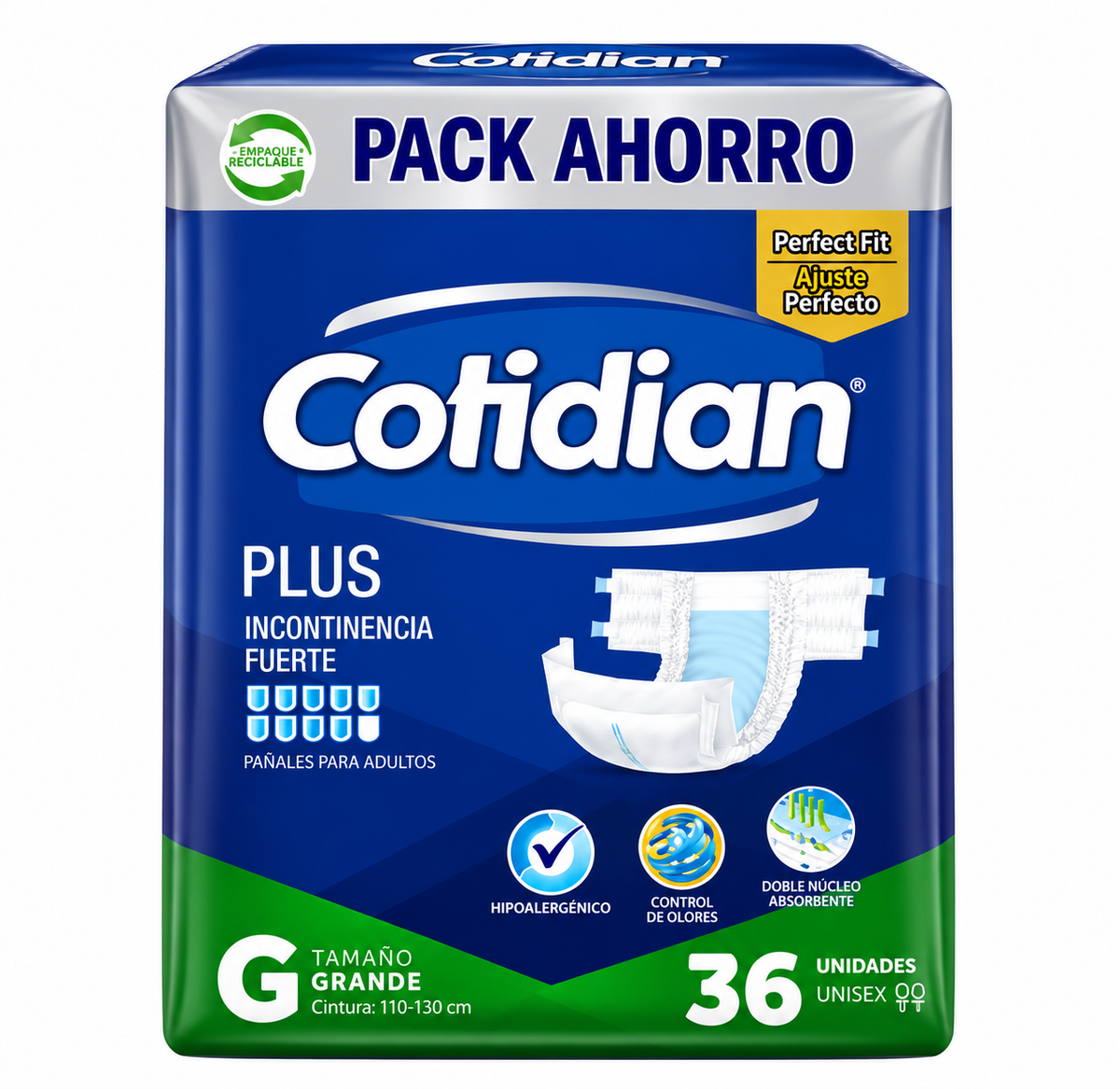 Cotidian Plus talla G 36 unidades pañal para adulto Pack Ahorro
