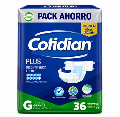 Cotidian Plus talla G 36 unidades pañal para adulto Pack Ahorro