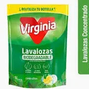 Lavaloza Virginia 1 Litro concentrado antigrasa – elimina grasa difícil y deja la vajilla brillante para uso diario