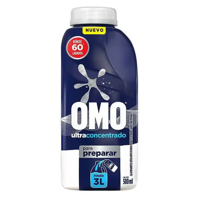 Detergente Omo Rinde 500 ml concentrado – rinde 3 litros, limpieza profunda para toda la ropa del hogar