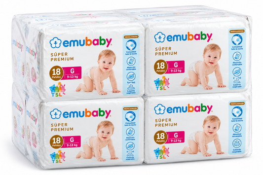 Manga de Pañales Emubaby Súper Premium Talla G 144 Pañales