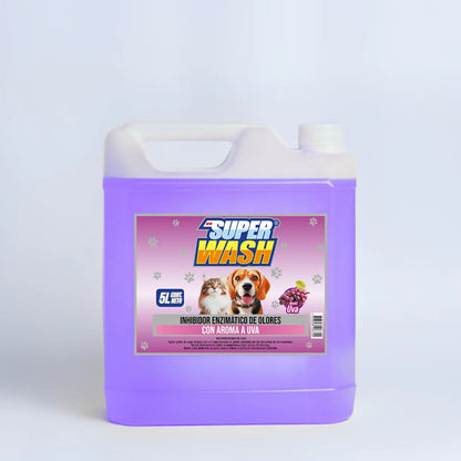 Super Wash inhibidor enzimático de olores 5 litros aroma a uva