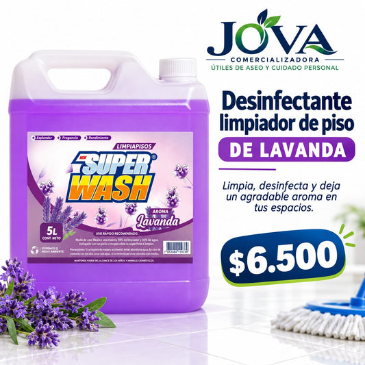 Limpiador de pisos Super Wash con aroma a lavanda para limpieza diaria
