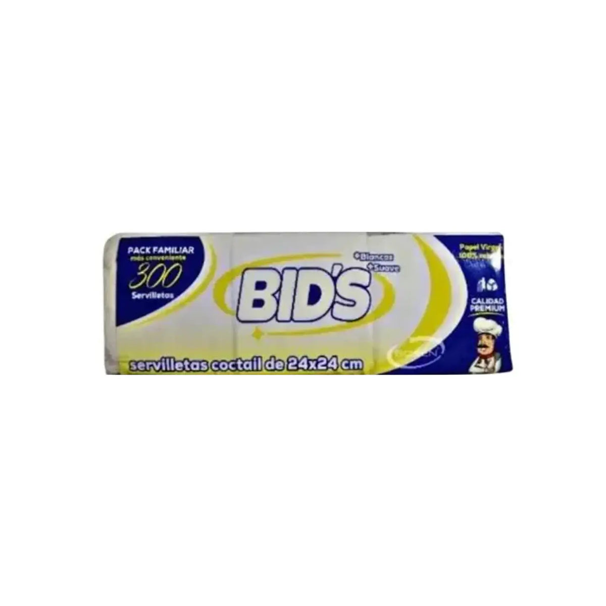 Servilletas Bids Calidad Premium 300 unidades 24x24 cm pack familiar