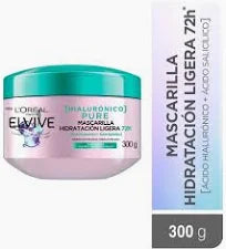 Mascarilla capilar Elvive Hialurónico Pure L'Oréal Paris 300 g para raíz grasa y puntas deshidratadas