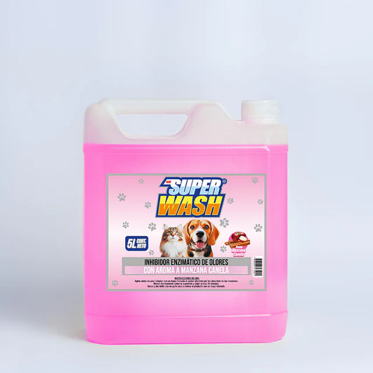 Bidón de inhibidor enzimático de olores Super Wash de 5 litros, aroma manzana canela.⠋