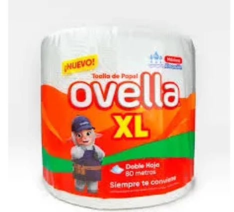 Rollo de toalla de papel Ovella XL doble hoja 80 metros