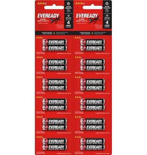 Pilas AAA Eveready Super Heavy Duty Carbon Zinc 2 unidades 1.5V en blíster rojo