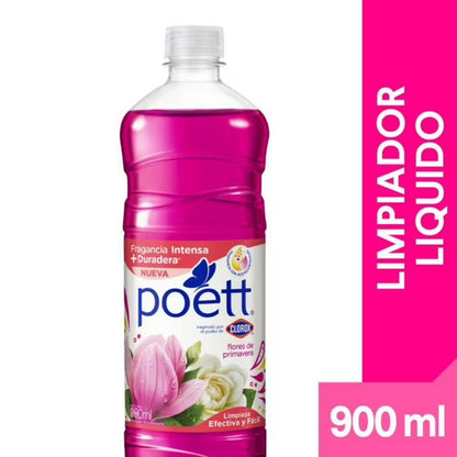 Limpiador de piso Poett 900 CC flores de primavera.
