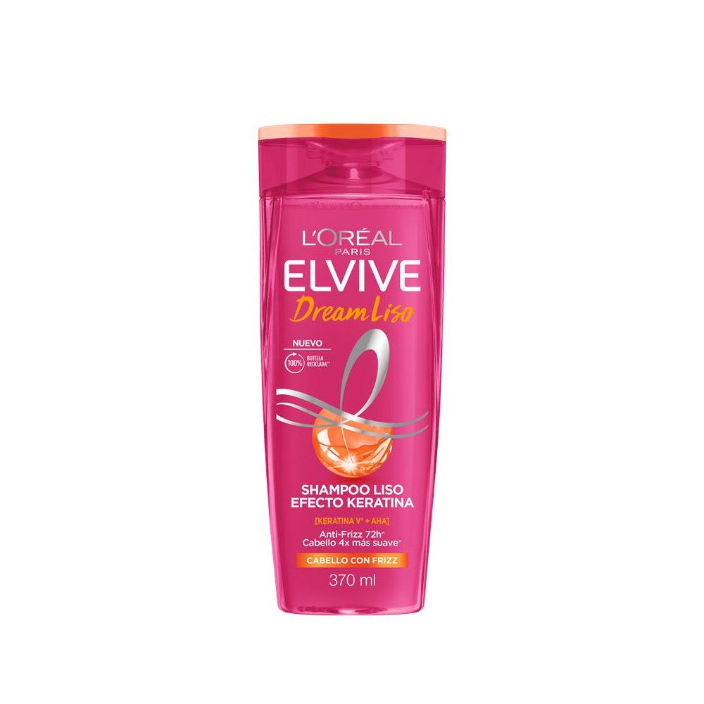 Shampoo Elvive Dream Liso 370 ml L'Oréal - alisa y suaviza cabello rebelde