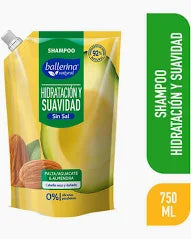Shampoo Ballerina Hidratación y Suavidad Palta y Almendra Sin Sal 750 ml – doypack refill