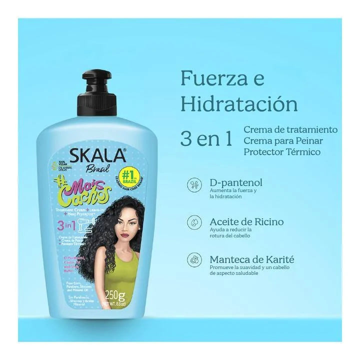 Crema peinar Skala 3en1 250 g - control frizz protección térmica