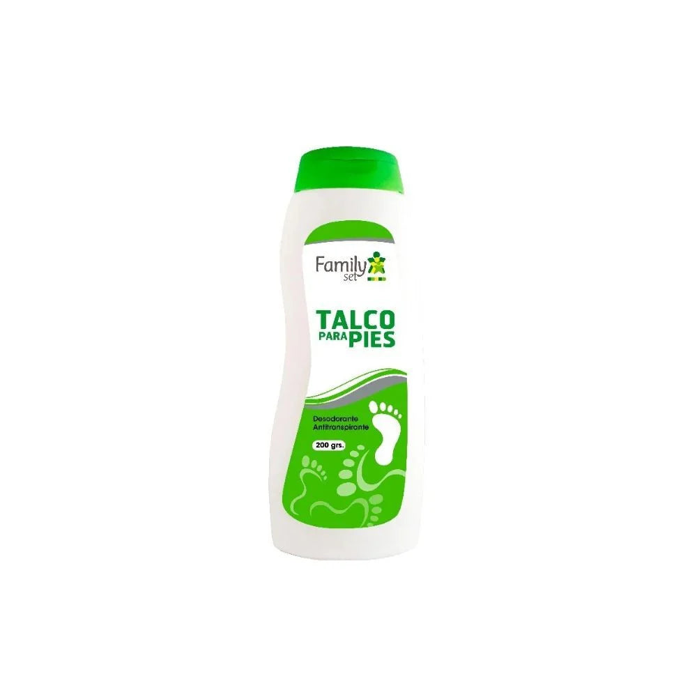 Talco para Pies Familyset Mentol 200 g – antitranspirante con efecto refrescante, elimina el mal olor y absorbe la humedad