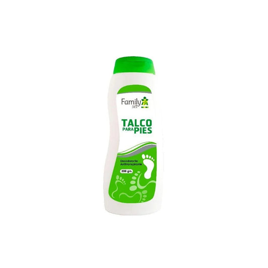 Talco para Pies Familyset Mentol 200 g – antitranspirante con efecto refrescante, elimina el mal olor y absorbe la humedad